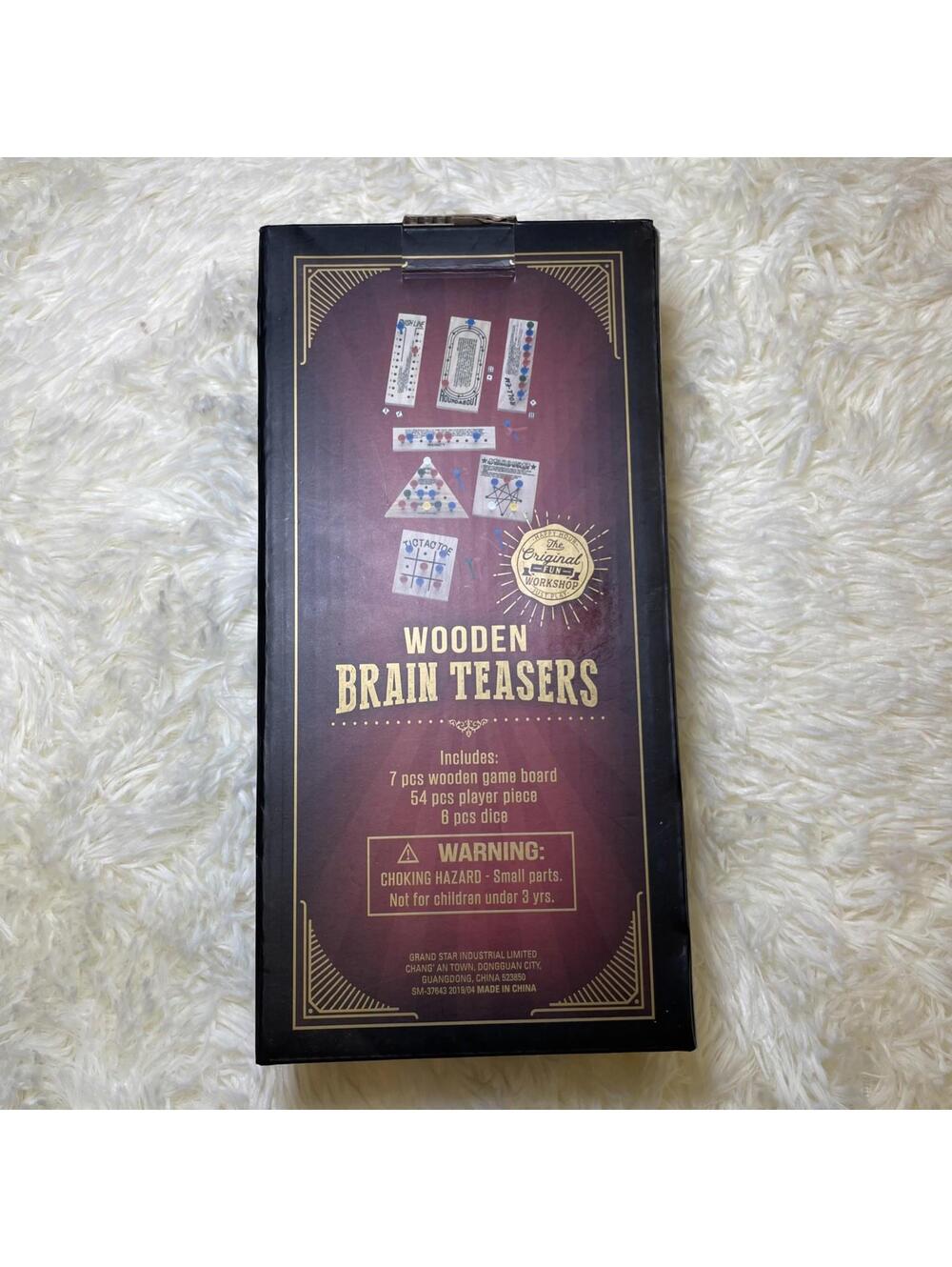 The Original Fun Workshop Just Play ~Wooden Puzzles Brain Teasers -7 Game Boards